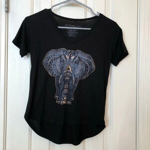 Fifth Sun Black Elephant T-shirt Size XS